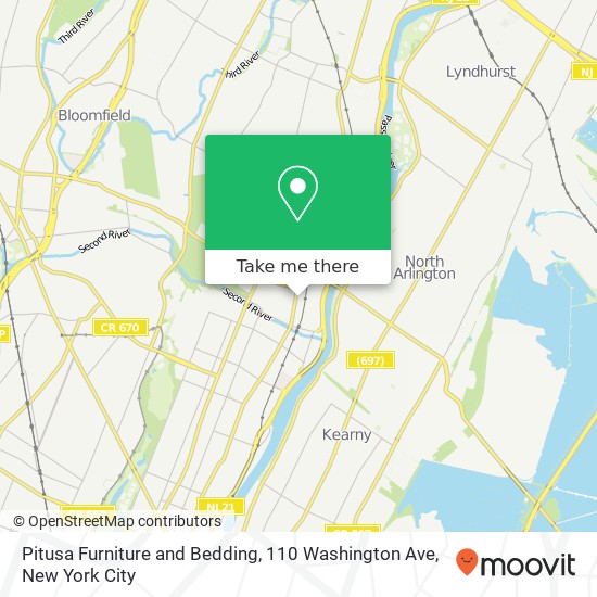 Mapa de Pitusa Furniture and Bedding, 110 Washington Ave