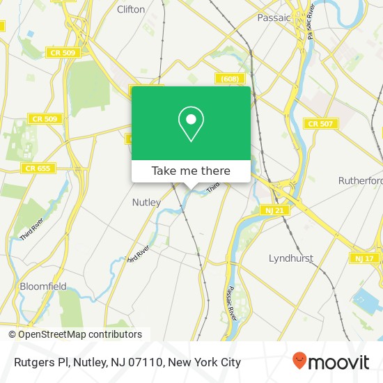 Mapa de Rutgers Pl, Nutley, NJ 07110
