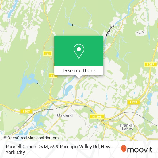 Mapa de Russell Cohen DVM, 599 Ramapo Valley Rd