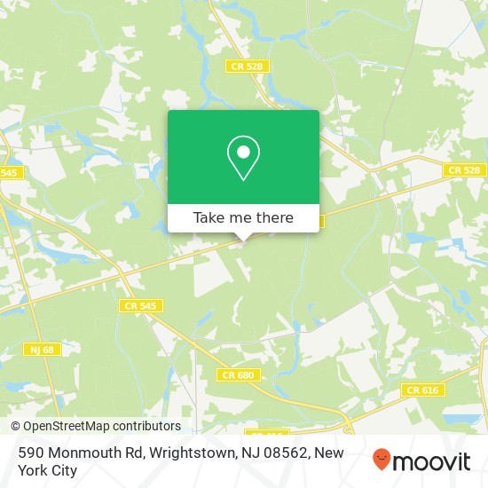 Mapa de 590 Monmouth Rd, Wrightstown, NJ 08562