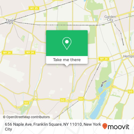 Mapa de 656 Naple Ave, Franklin Square, NY 11010