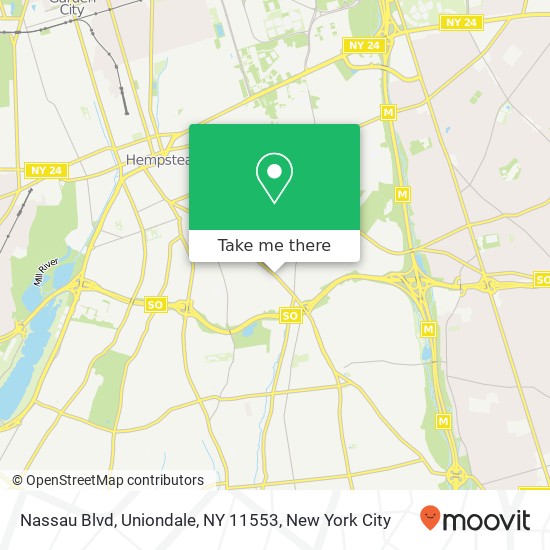 Mapa de Nassau Blvd, Uniondale, NY 11553