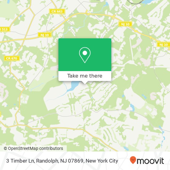 Mapa de 3 Timber Ln, Randolph, NJ 07869