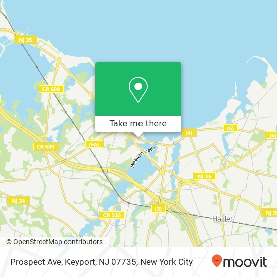 Mapa de Prospect Ave, Keyport, NJ 07735