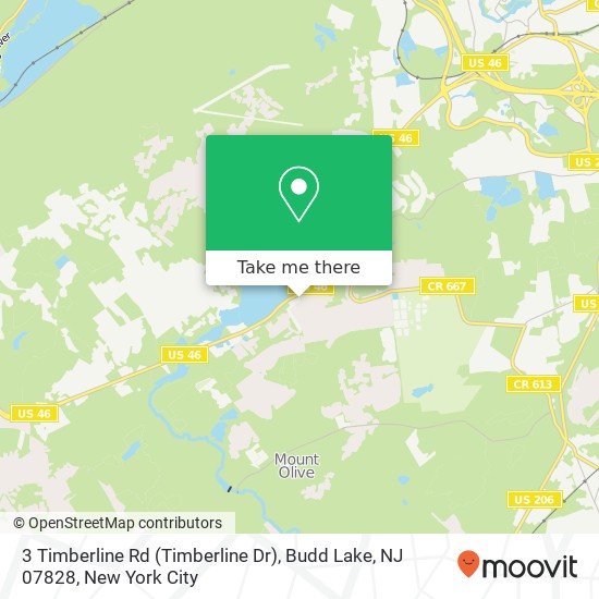 Mapa de 3 Timberline Rd (Timberline Dr), Budd Lake, NJ 07828