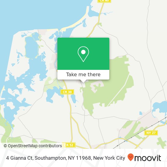 Mapa de 4 Gianna Ct, Southampton, NY 11968