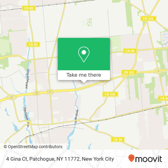 Mapa de 4 Gina Ct, Patchogue, NY 11772