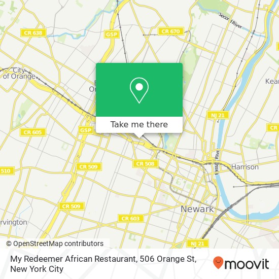 Mapa de My Redeemer African Restaurant, 506 Orange St