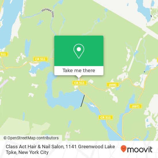 Mapa de Class Act Hair & Nail Salon, 1141 Greenwood Lake Tpke