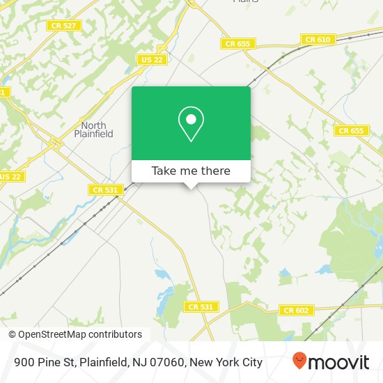 Mapa de 900 Pine St, Plainfield, NJ 07060