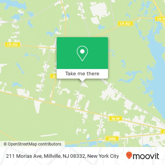 Mapa de 211 Morias Ave, Millville, NJ 08332