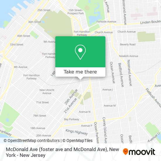 Mapa de McDonald Ave (foster ave and McDonald Ave)