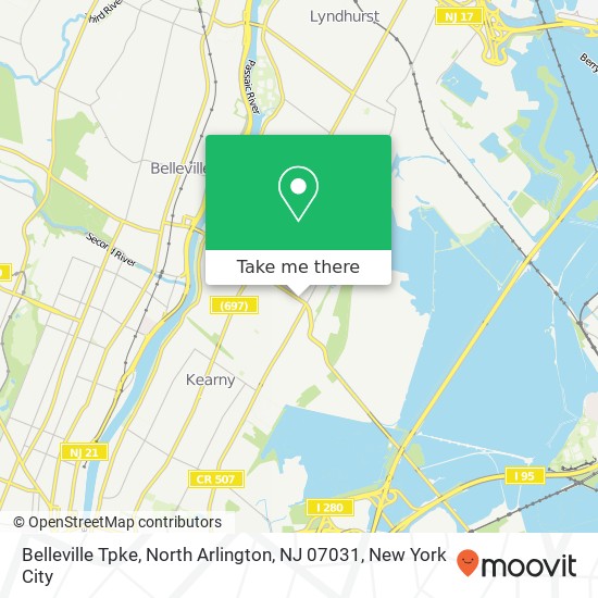 Belleville Tpke, North Arlington, NJ 07031 map