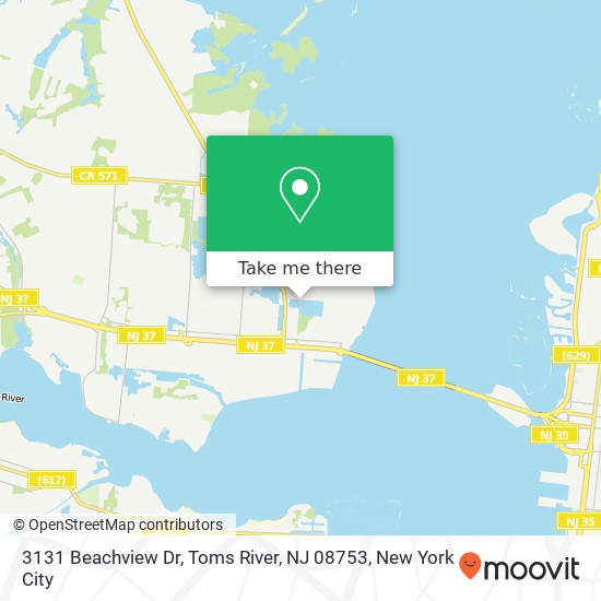 Mapa de 3131 Beachview Dr, Toms River, NJ 08753