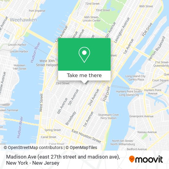 Mapa de Madison Ave (east 27th street and madison ave)