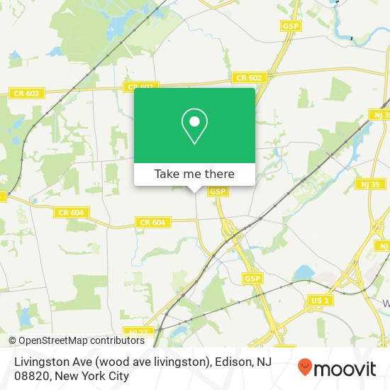 Mapa de Livingston Ave (wood ave livingston), Edison, NJ 08820