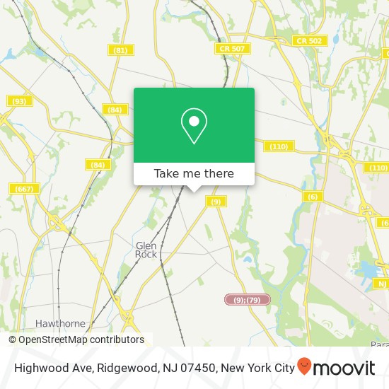 Highwood Ave, Ridgewood, NJ 07450 map