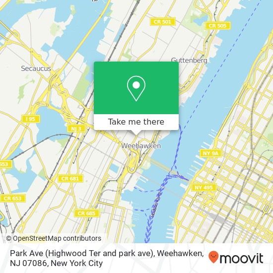 Park Ave (Highwood Ter and park ave), Weehawken, NJ 07086 map
