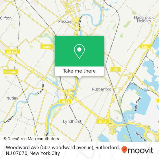 Woodward Ave (507 woodward avenue), Rutherford, NJ 07070 map