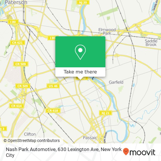 Mapa de Nash Park Automotive, 630 Lexington Ave