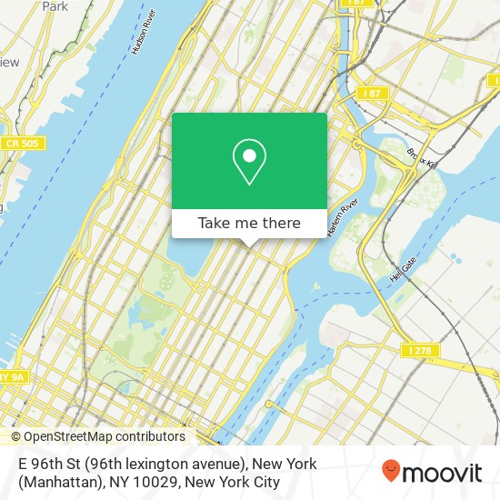 E 96th St (96th lexington avenue), New York (Manhattan), NY 10029 map