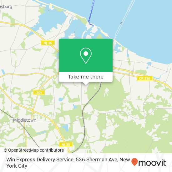 Mapa de Win Express Delivery Service, 536 Sherman Ave