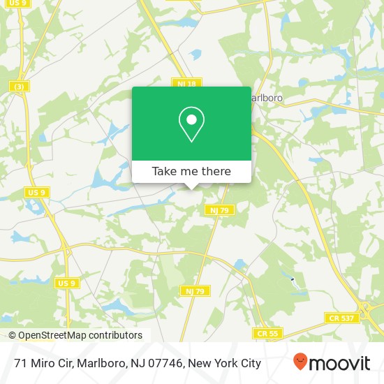 Mapa de 71 Miro Cir, Marlboro, NJ 07746