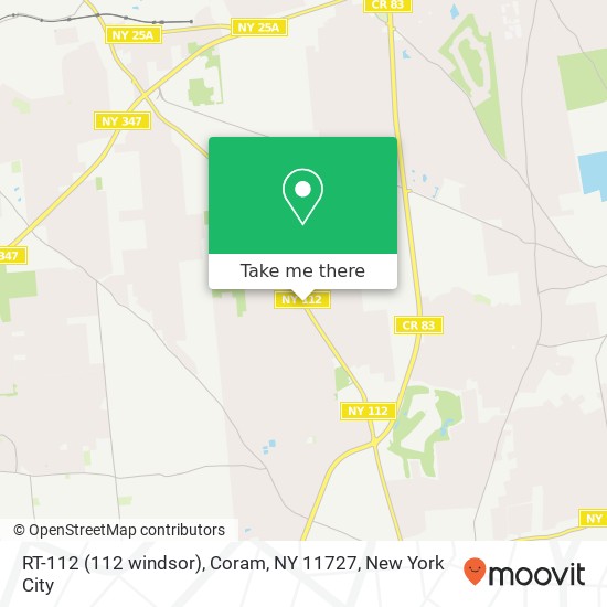 Mapa de RT-112 (112 windsor), Coram, NY 11727
