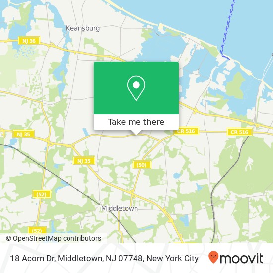 Mapa de 18 Acorn Dr, Middletown, NJ 07748