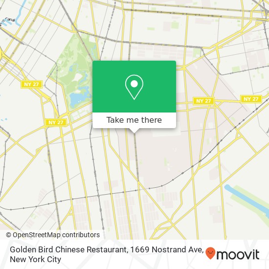 Golden Bird Chinese Restaurant, 1669 Nostrand Ave map