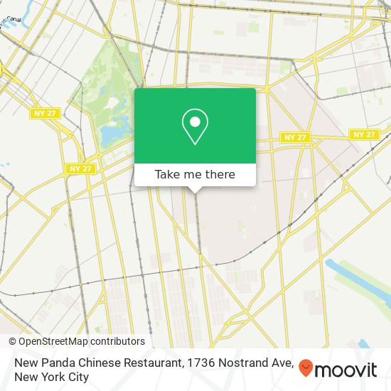 New Panda Chinese Restaurant, 1736 Nostrand Ave map