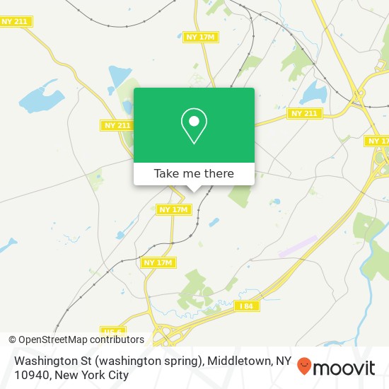 Mapa de Washington St (washington spring), Middletown, NY 10940