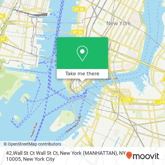 Mapa de 42,Wall St Ct Wall St Ct, New York (MANHATTAN), NY 10005