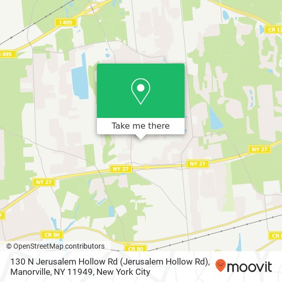 Mapa de 130 N Jerusalem Hollow Rd (Jerusalem Hollow Rd), Manorville, NY 11949