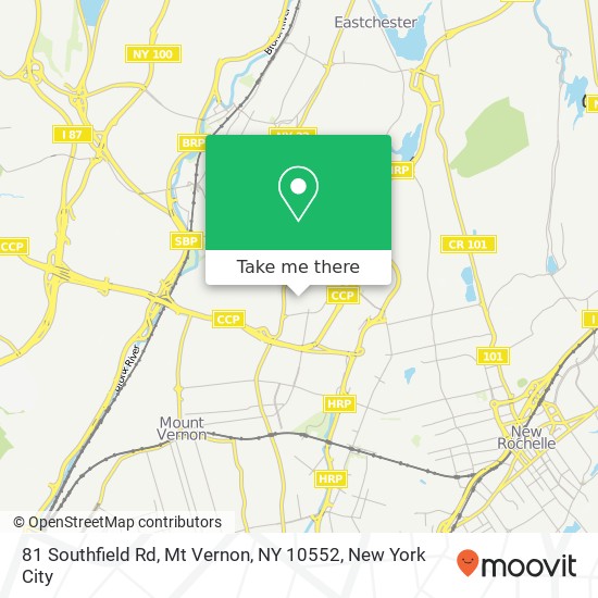 81 Southfield Rd, Mt Vernon, NY 10552 map