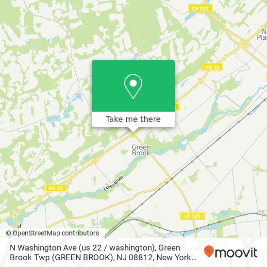 N Washington Ave (us 22 / washington), Green Brook Twp (GREEN BROOK), NJ 08812 map