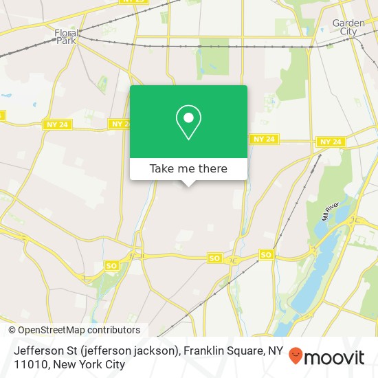 Mapa de Jefferson St (jefferson jackson), Franklin Square, NY 11010