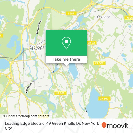 Mapa de Leading Edge Electric, 49 Green Knolls Dr