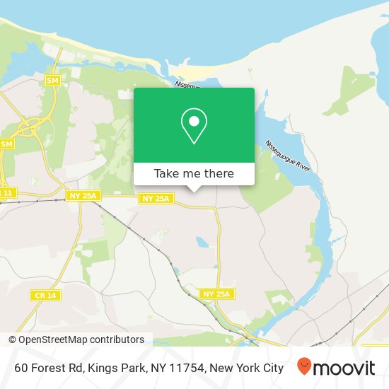 Mapa de 60 Forest Rd, Kings Park, NY 11754
