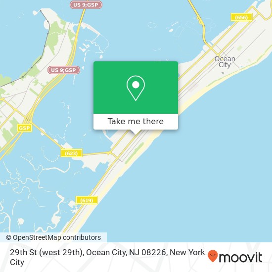 Mapa de 29th St (west 29th), Ocean City, NJ 08226