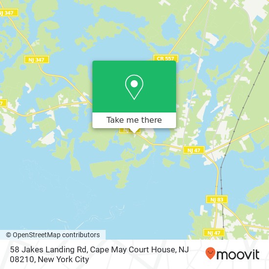 Mapa de 58 Jakes Landing Rd, Cape May Court House, NJ 08210