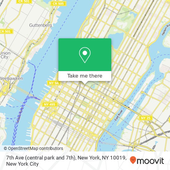 Mapa de 7th Ave (central park and 7th), New York, NY 10019