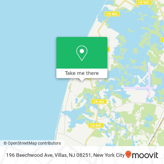 Mapa de 196 Beechwood Ave, Villas, NJ 08251