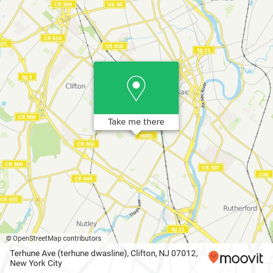 Terhune Ave (terhune dwasline), Clifton, NJ 07012 map