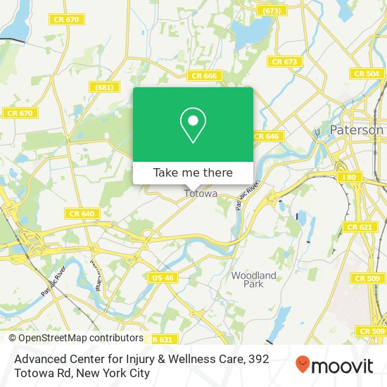 Advanced Center for Injury & Wellness Care, 392 Totowa Rd map