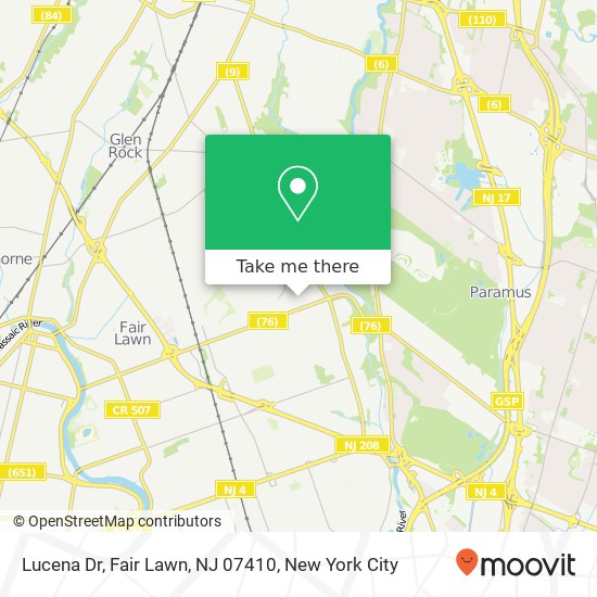 Mapa de Lucena Dr, Fair Lawn, NJ 07410