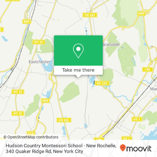 Mapa de Hudson Country Montessori School - New Rochelle, 340 Quaker Ridge Rd