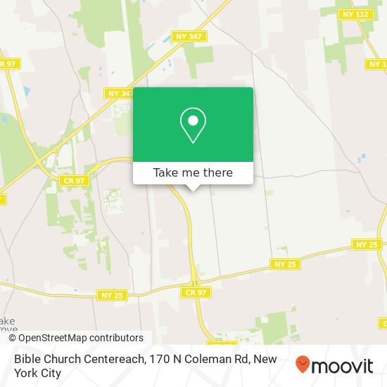 Mapa de Bible Church Centereach, 170 N Coleman Rd