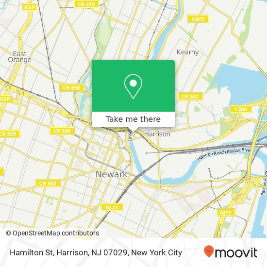 Mapa de Hamilton St, Harrison, NJ 07029