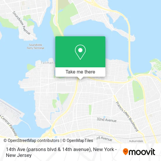 Mapa de 14th Ave (parsons blvd & 14th avenue)